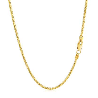 14k Yellow Gold Round Wheat Chain 1.5mm Bids.com