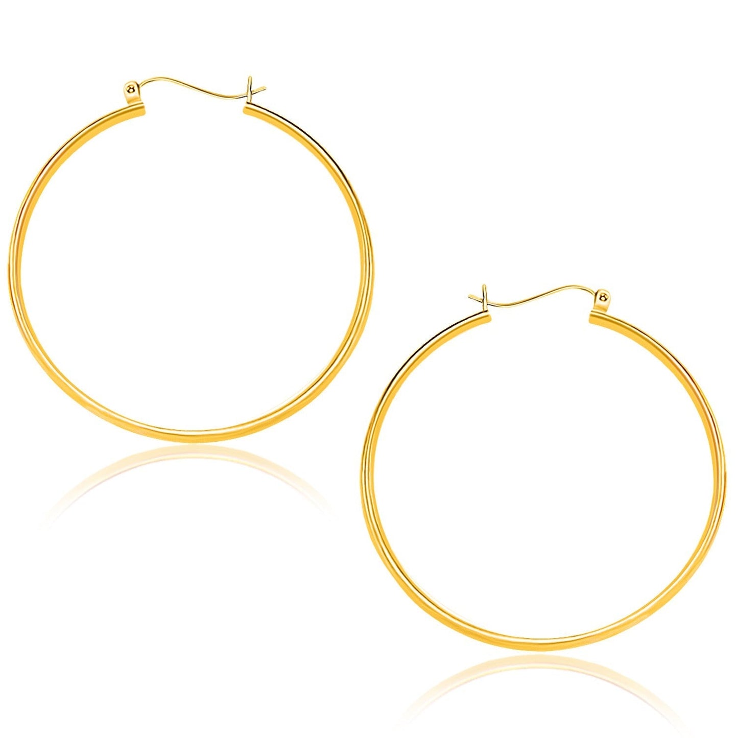 14k Yellow Gold Polished Hoop Earrings (40mm) Bids.com