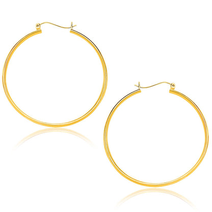 14k Yellow Gold Polished Hoop Earrings (40mm) Bids.com