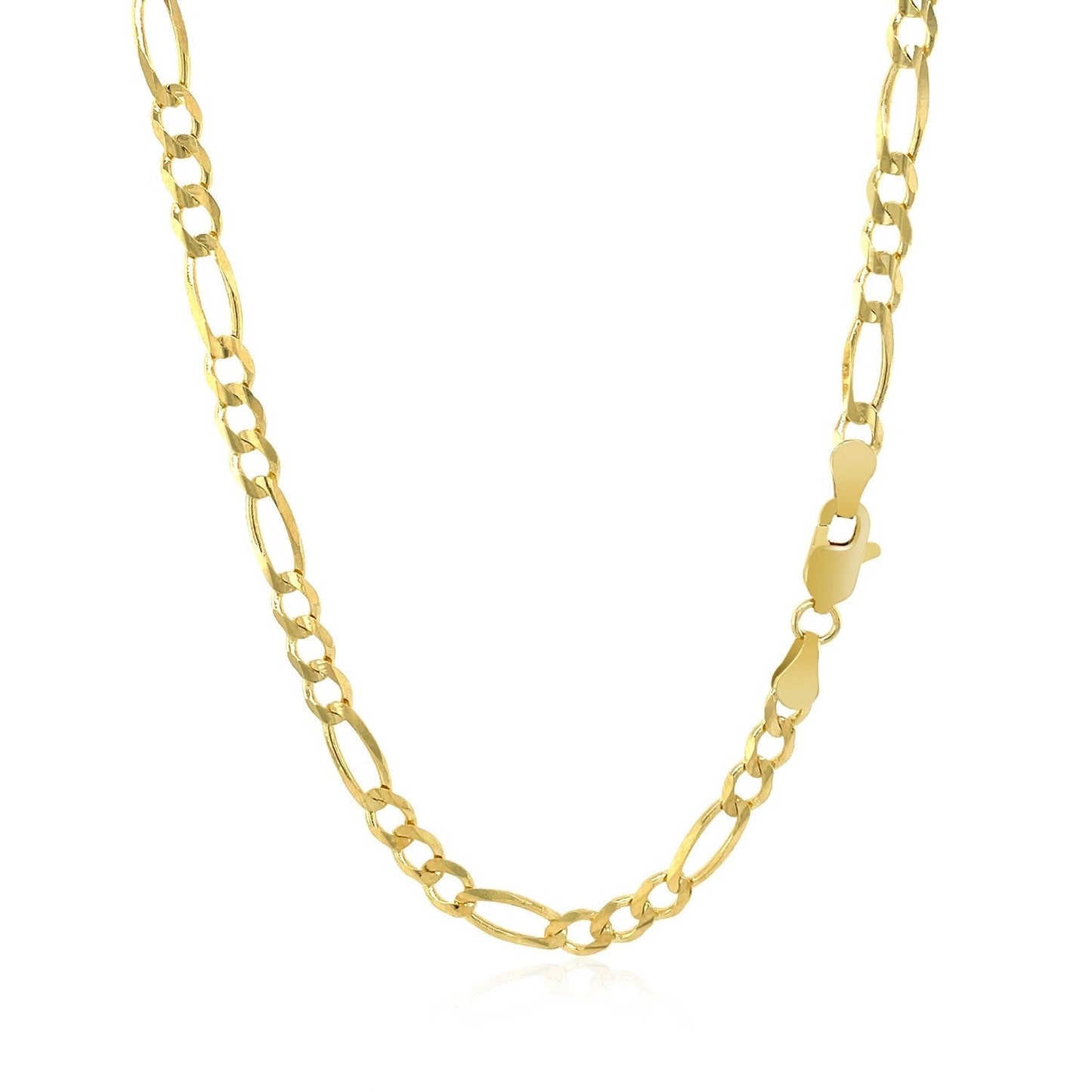 3.8mm 14k Yellow Gold Solid Figaro Chain Bids.com