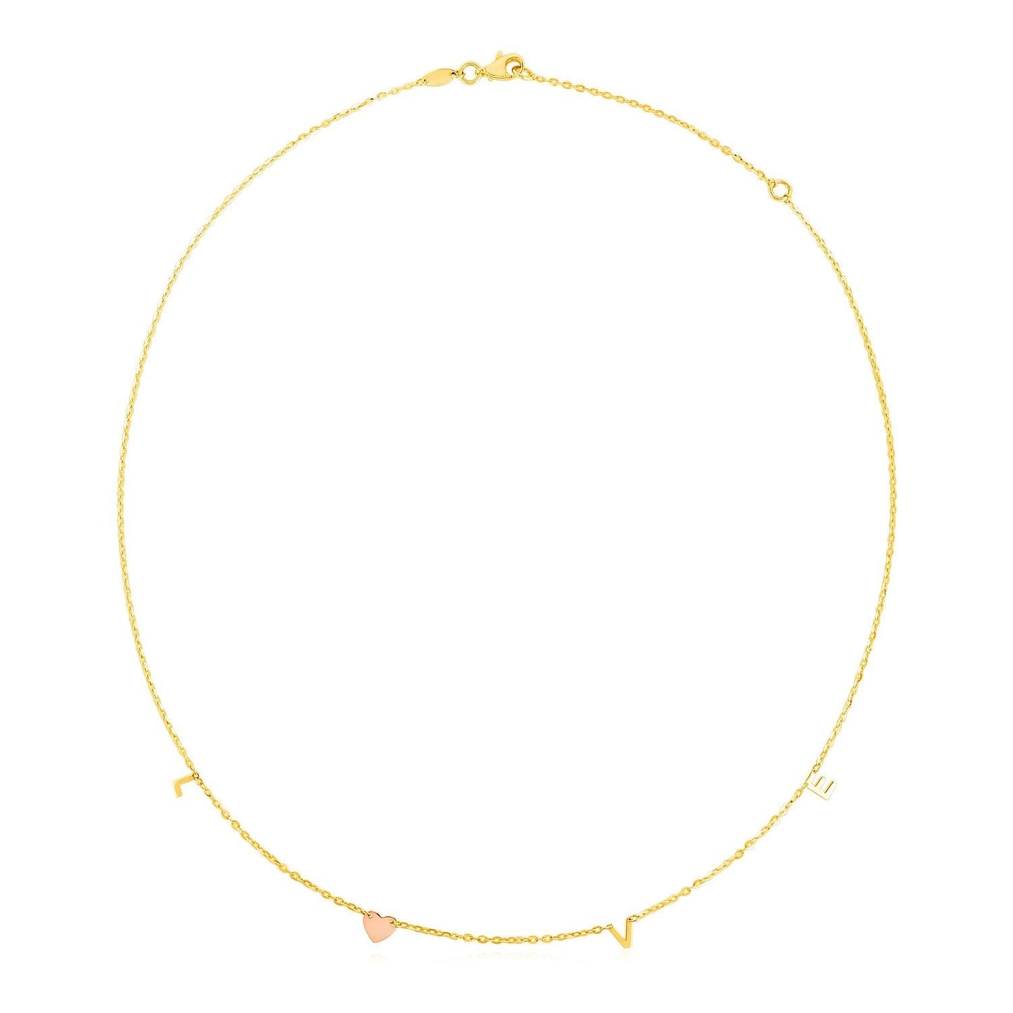 14k Two Tone Gold Love Necklace Bids.com