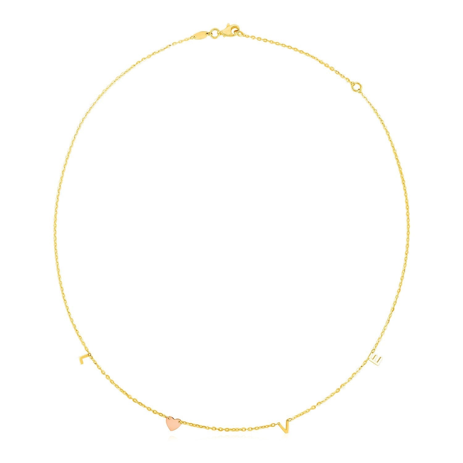 14k Two Tone Gold Love Necklace Bids.com