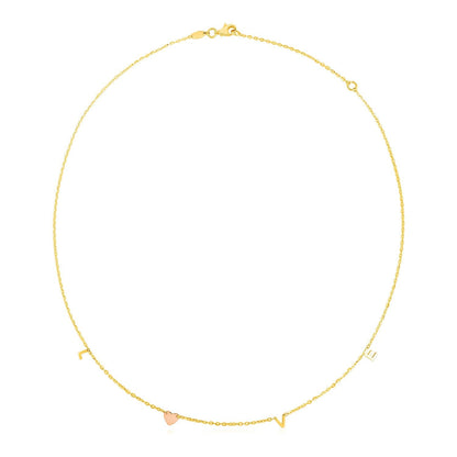 14k Two Tone Gold Love Necklace Bids.com
