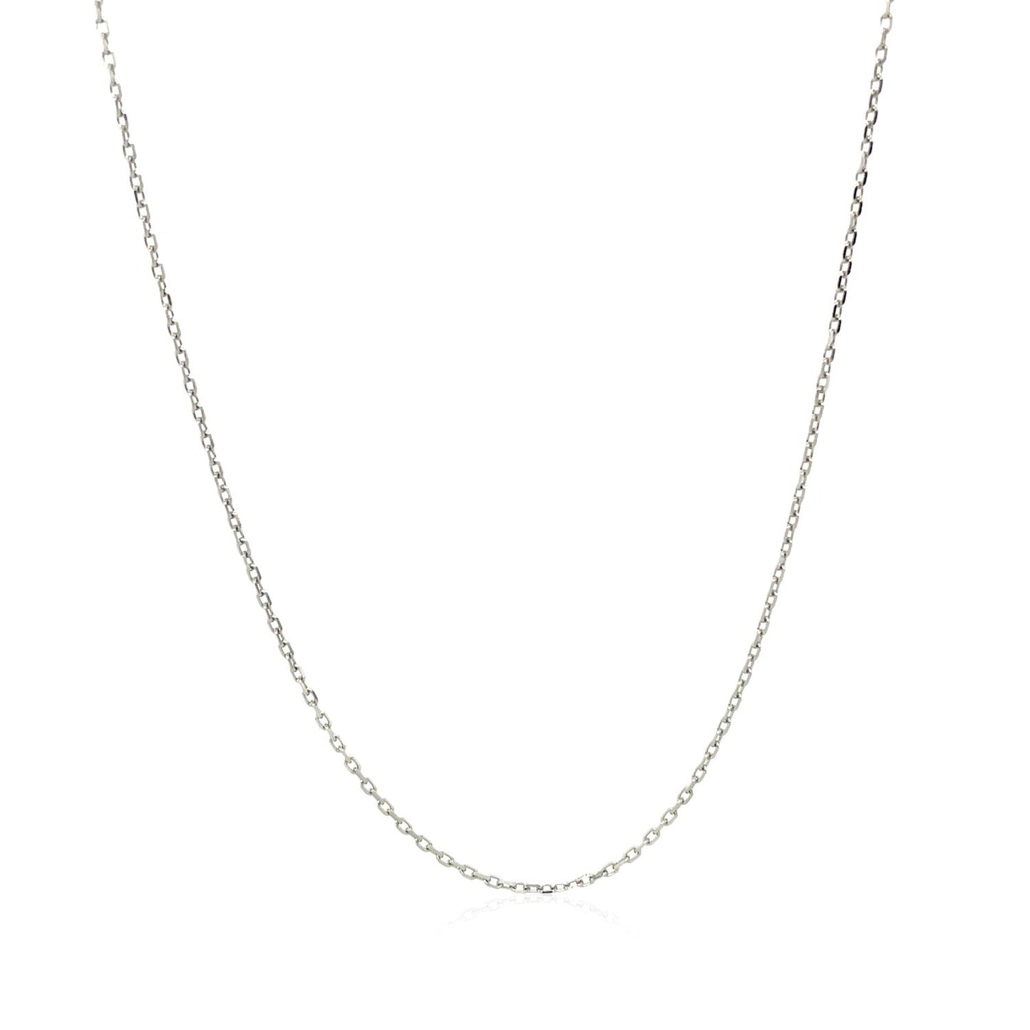 14k White Diamond Cut Cable Link Chain 0.8mm Bids.com