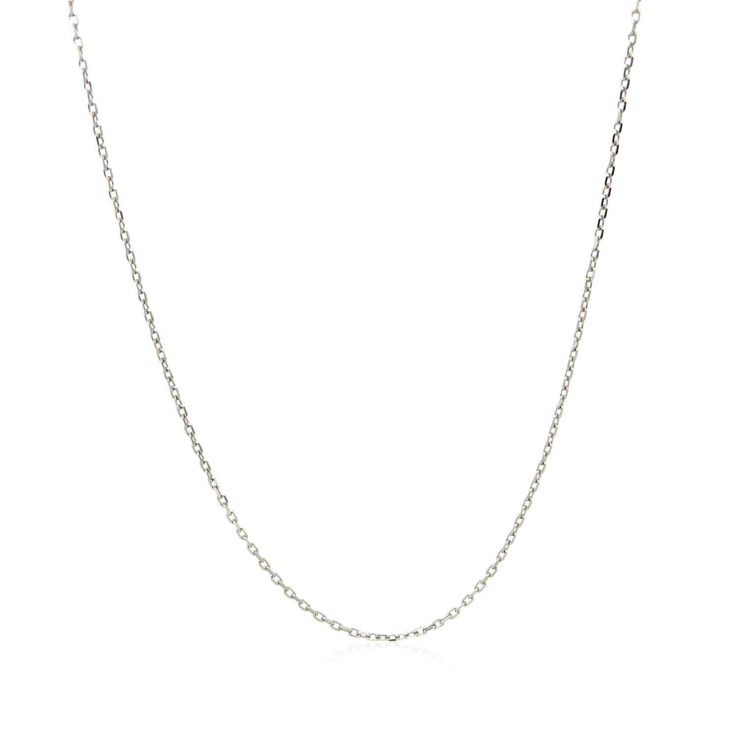 14k White Diamond Cut Cable Link Chain 0.8mm Bids.com