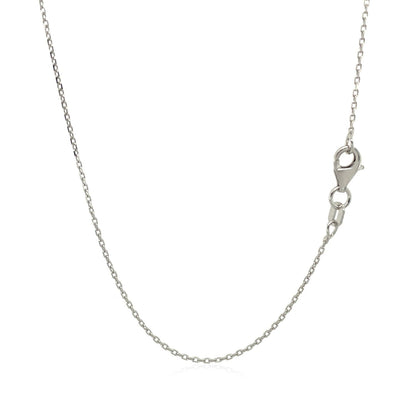 14k White Diamond Cut Cable Link Chain 0.8mm Bids.com
