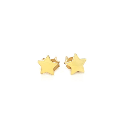 14k Yellow Gold Post Earrings with Stars Bids.com
