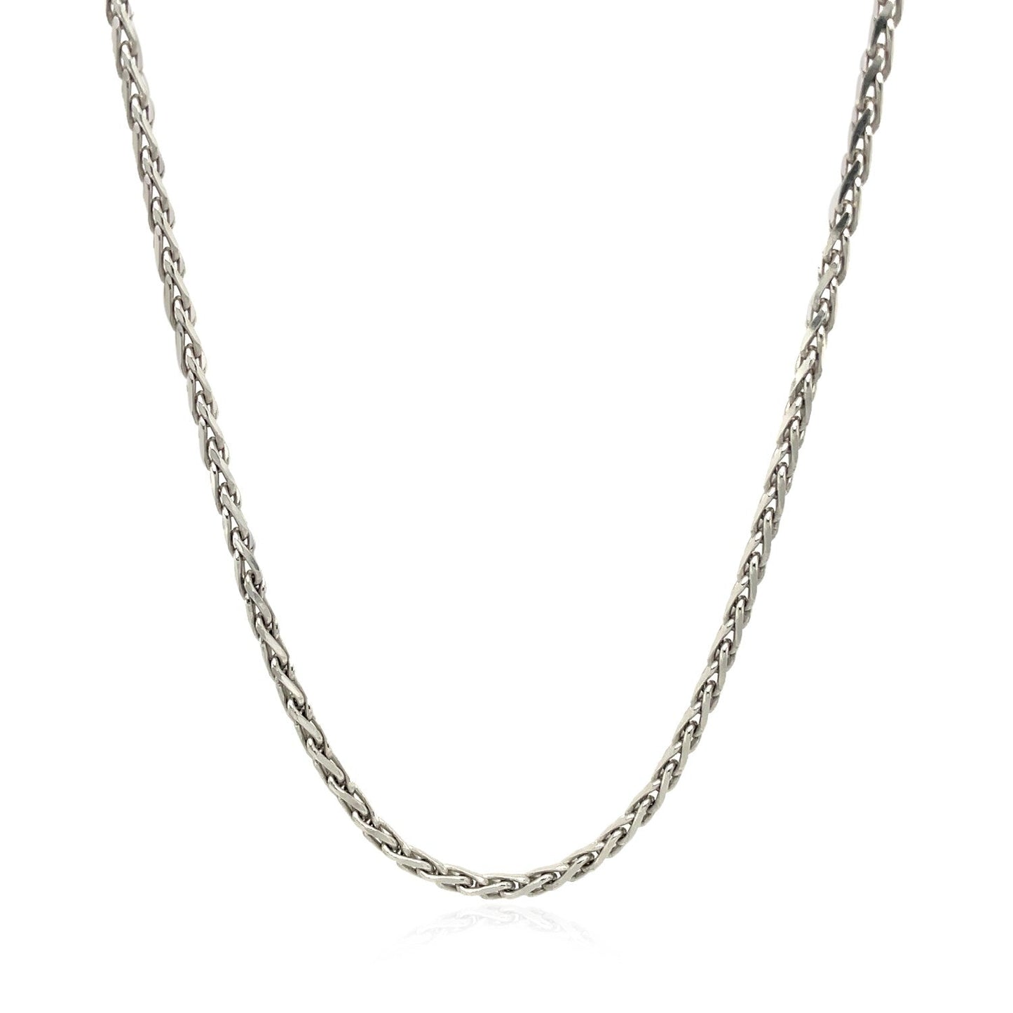 2.2mm Sterling Silver Rhodium Plated Wheat Chain Bids.com