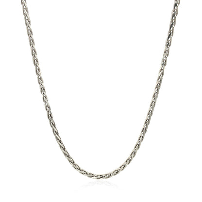 2.2mm Sterling Silver Rhodium Plated Wheat Chain Bids.com