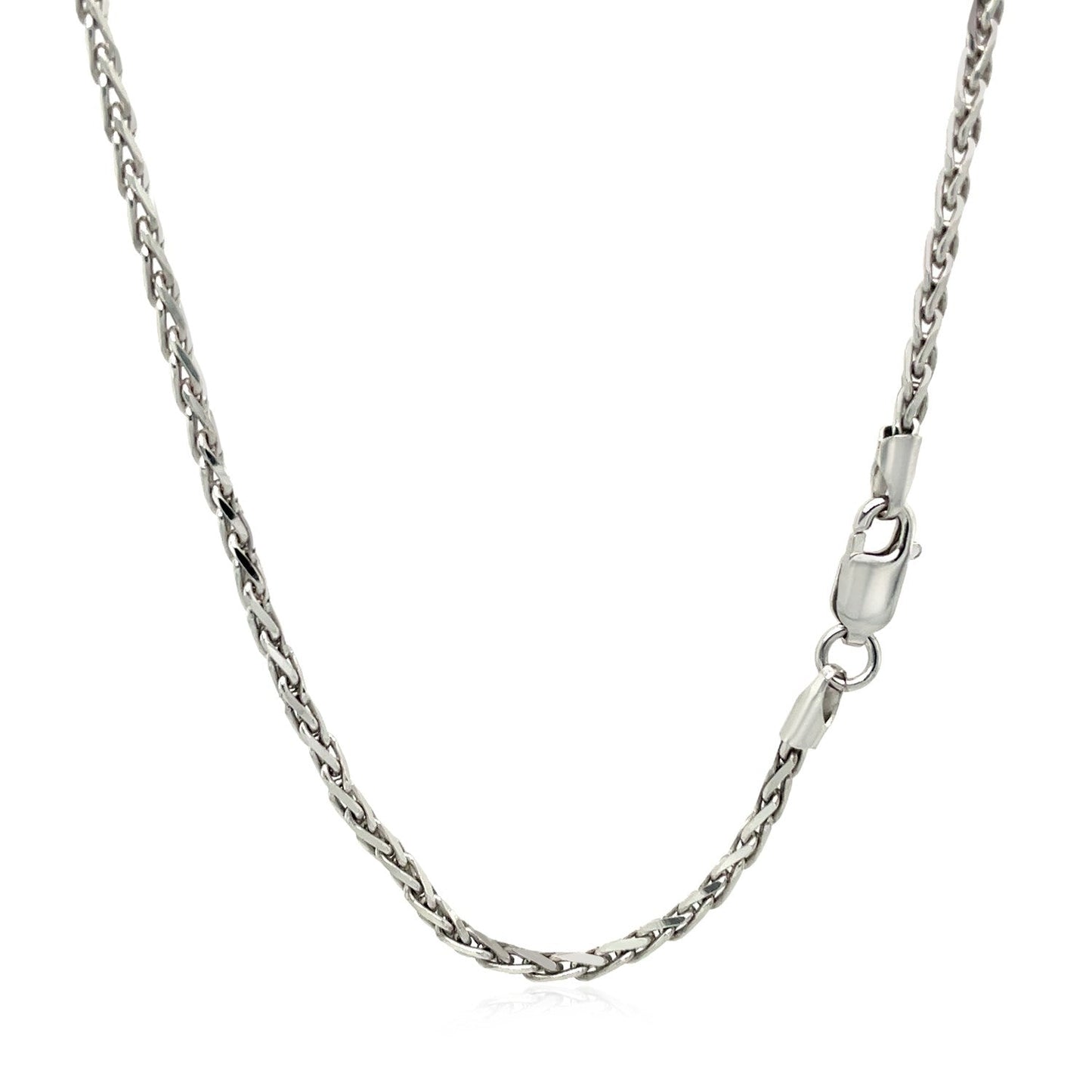 2.2mm Sterling Silver Rhodium Plated Wheat Chain Bids.com