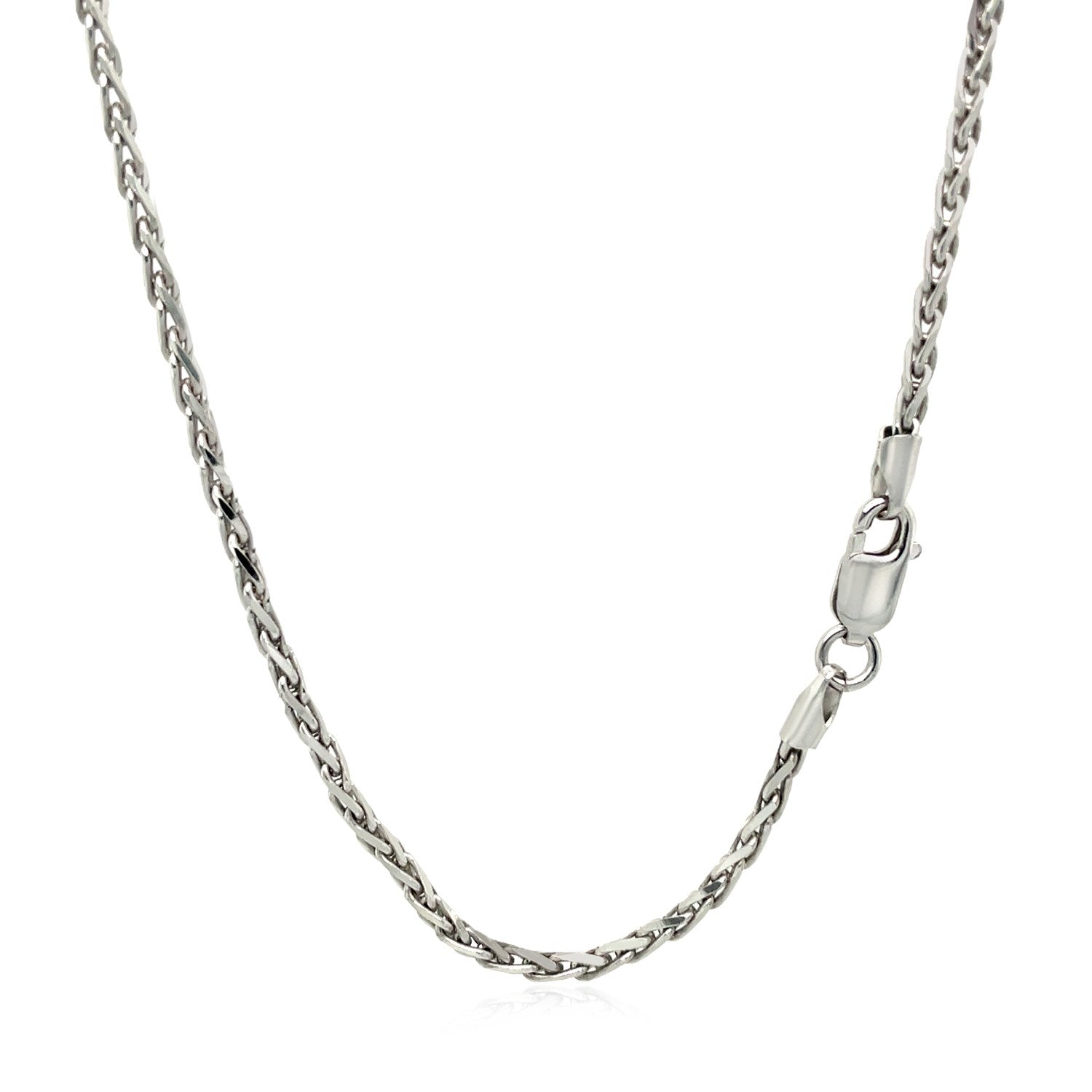 2.2mm Sterling Silver Rhodium Plated Wheat Chain Bids.com