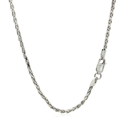 2.2mm Sterling Silver Rhodium Plated Wheat Chain Bids.com