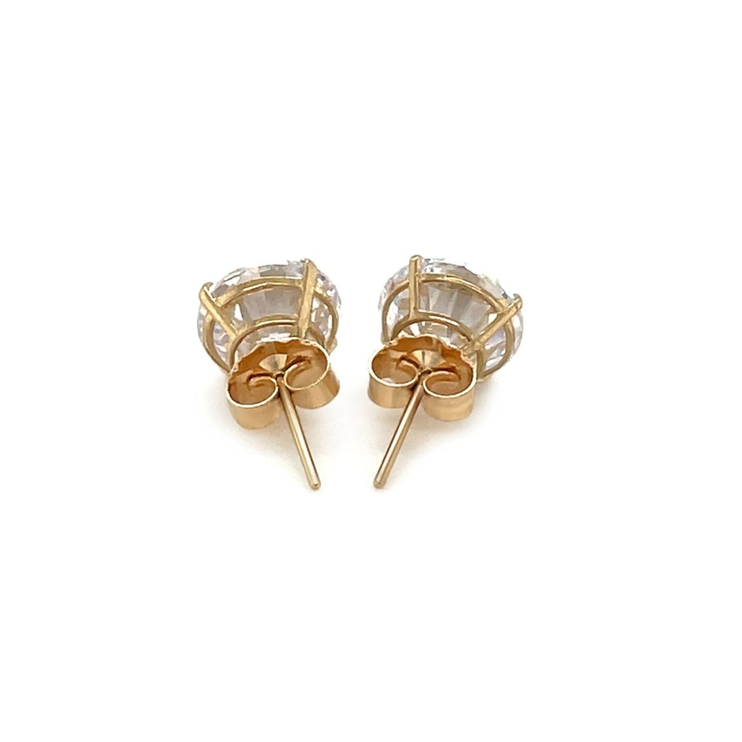 14k Yellow Gold 8.0mm Round CZ Stud Earrings Bids.com