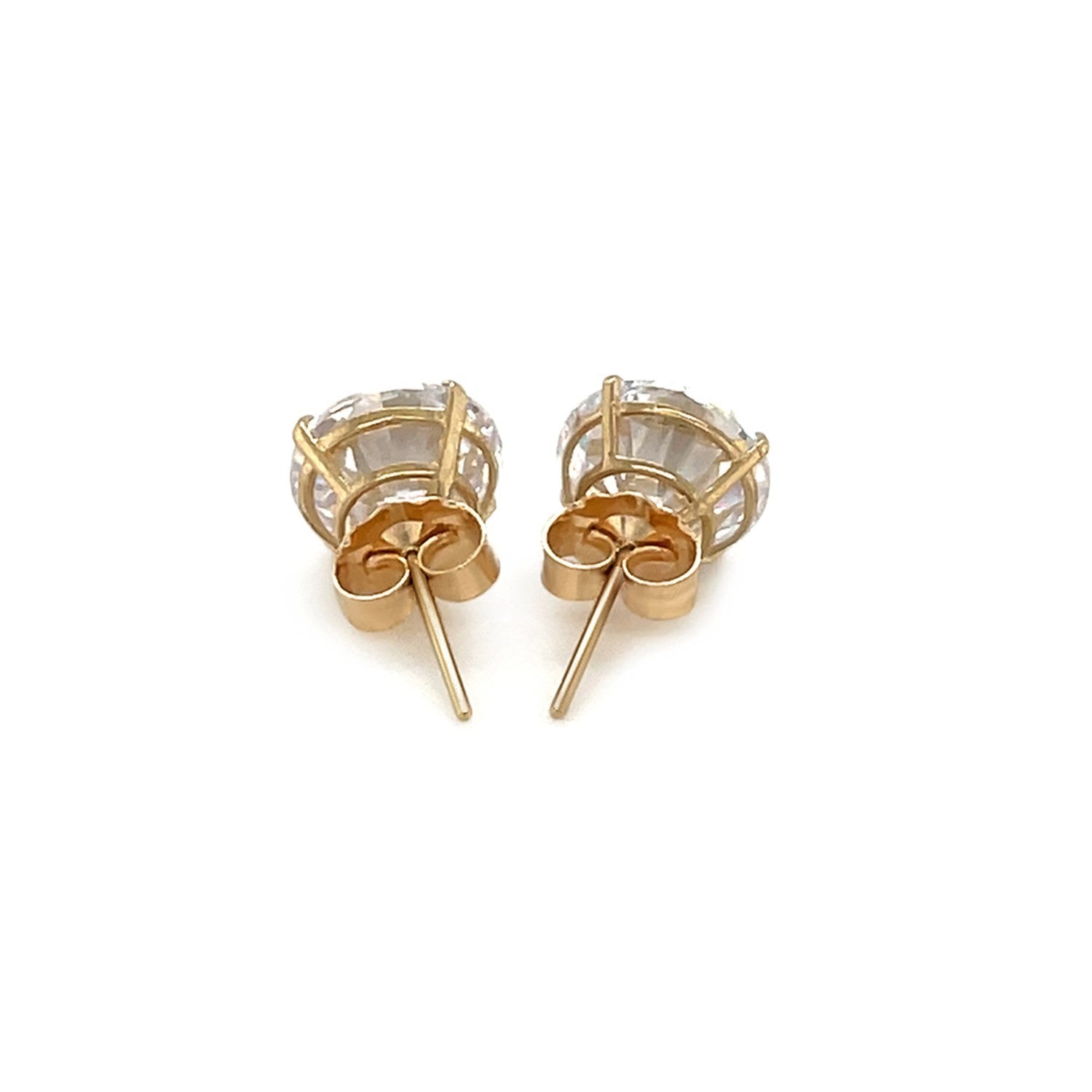 14k Yellow Gold 8.0mm Round CZ Stud Earrings Bids.com