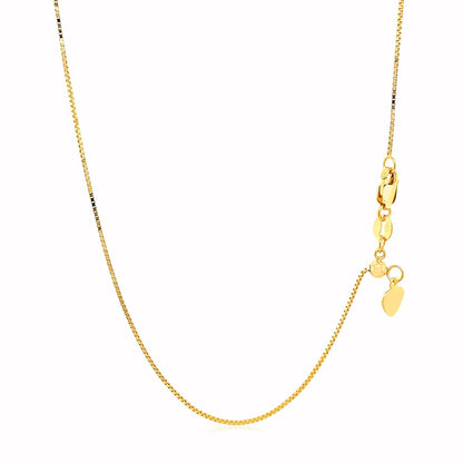 14k Yellow Gold Adjustable Box Chain 0.7mm Bids.com