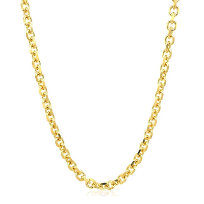 4.0mm 14k Yellow Gold Diamond Cut Cable Link Chain Bids.com