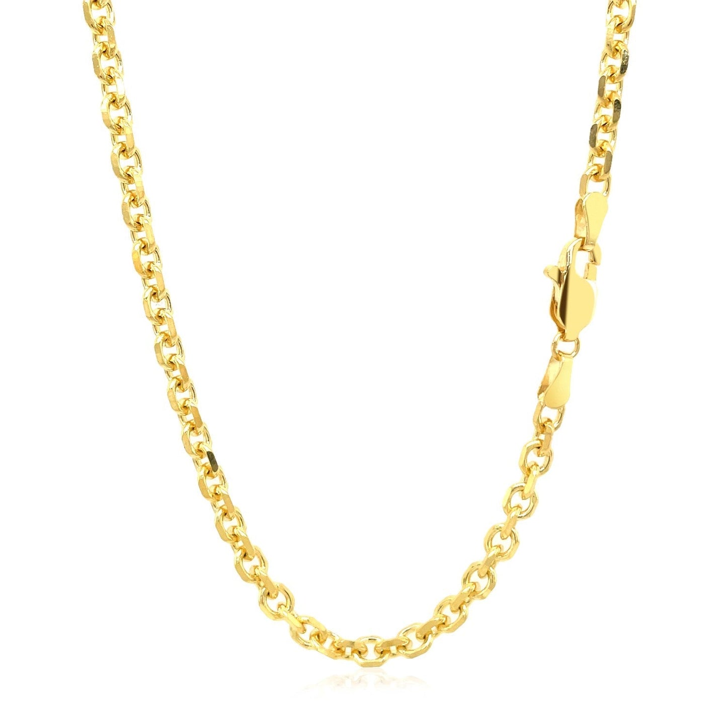 4.0mm 14k Yellow Gold Diamond Cut Cable Link Chain Bids.com