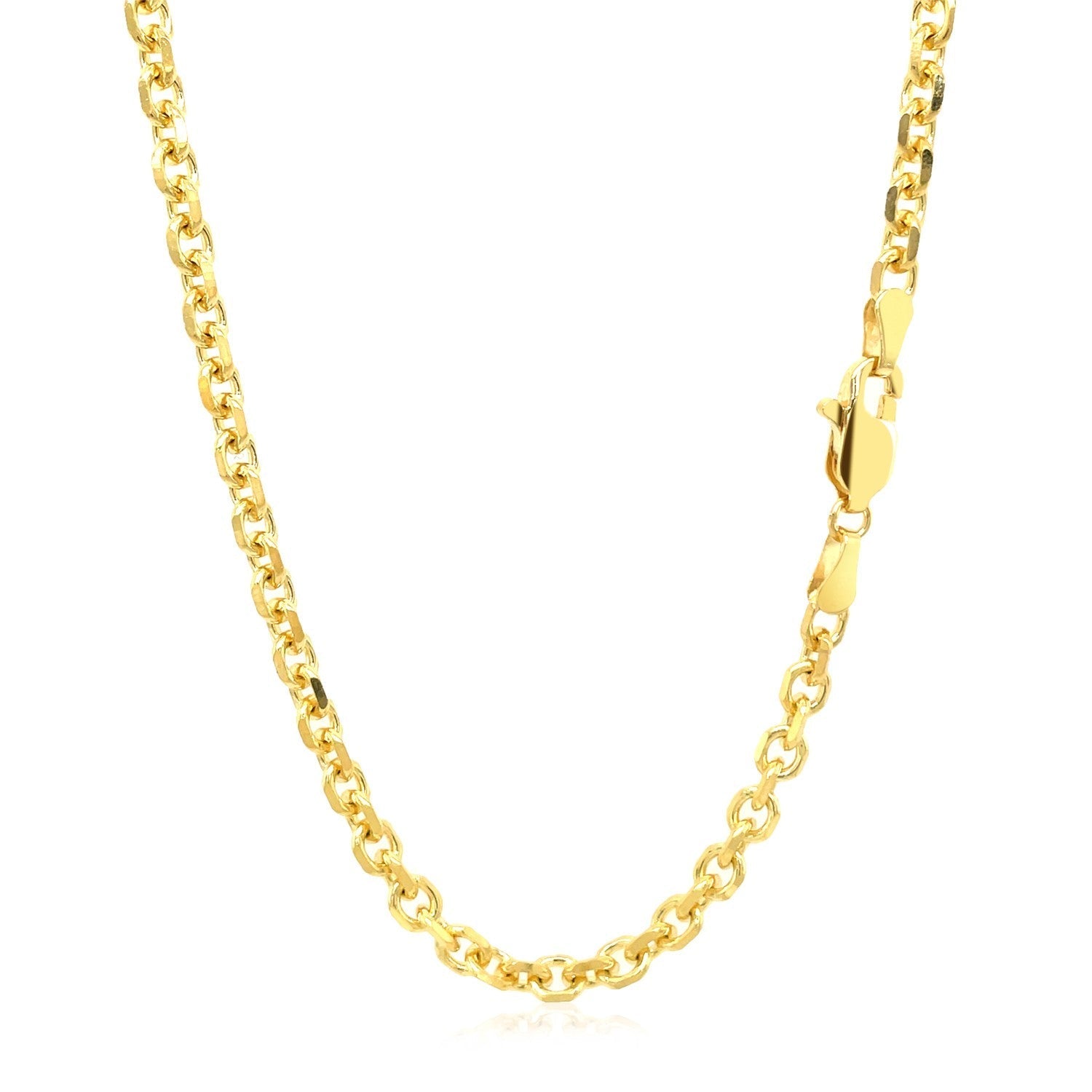 4.0mm 14k Yellow Gold Diamond Cut Cable Link Chain Bids.com