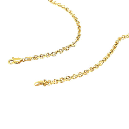 4.0mm 14k Yellow Gold Diamond Cut Cable Link Chain Bids.com