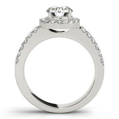 14k White Gold Halo Diamond Engagement Ring With Double Row Band (1 3/8 cttw) Bids.com