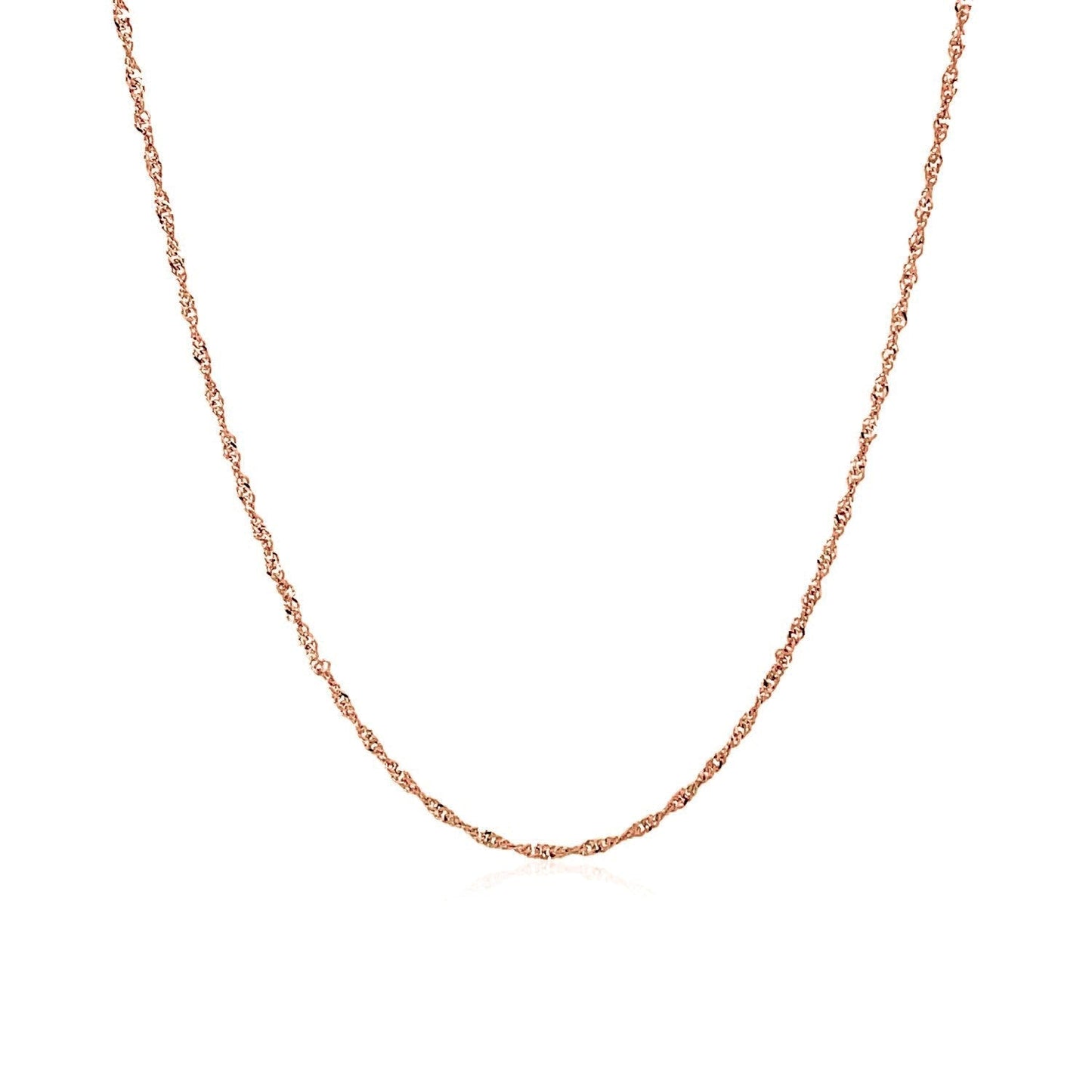 14k Rose Gold Singapore Chain 1.0mm Bids.com