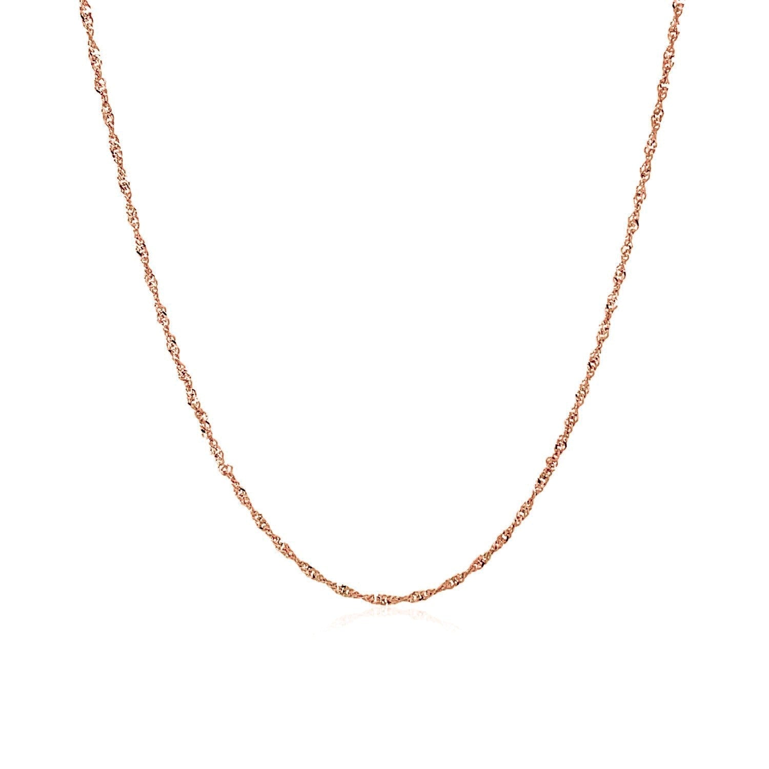 14k Rose Gold Singapore Chain 1.0mm Bids.com