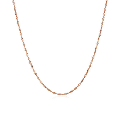 14k Rose Gold Singapore Chain 1.0mm Bids.com