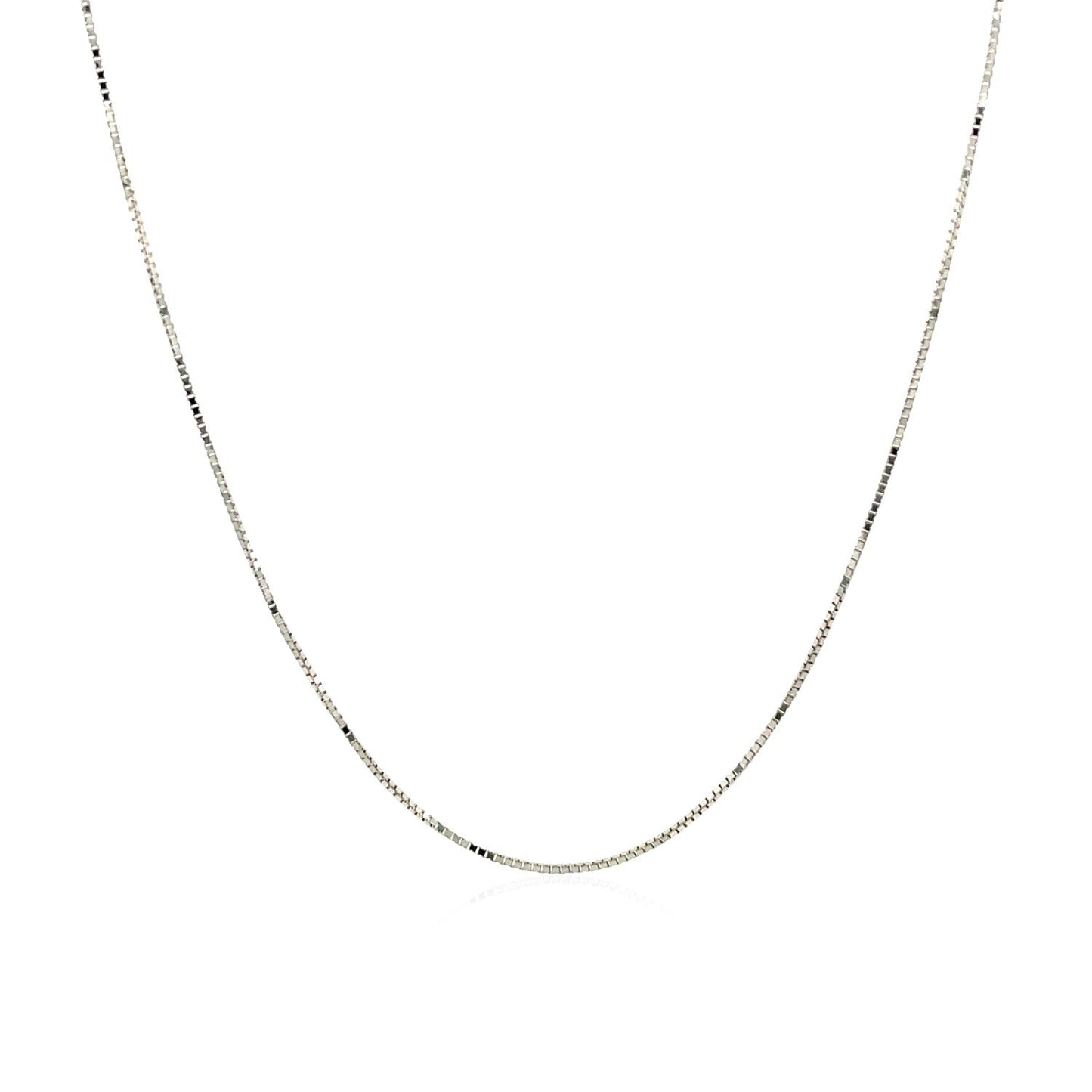 14k White Gold Classic Box Chain 0.6mm Bids.com