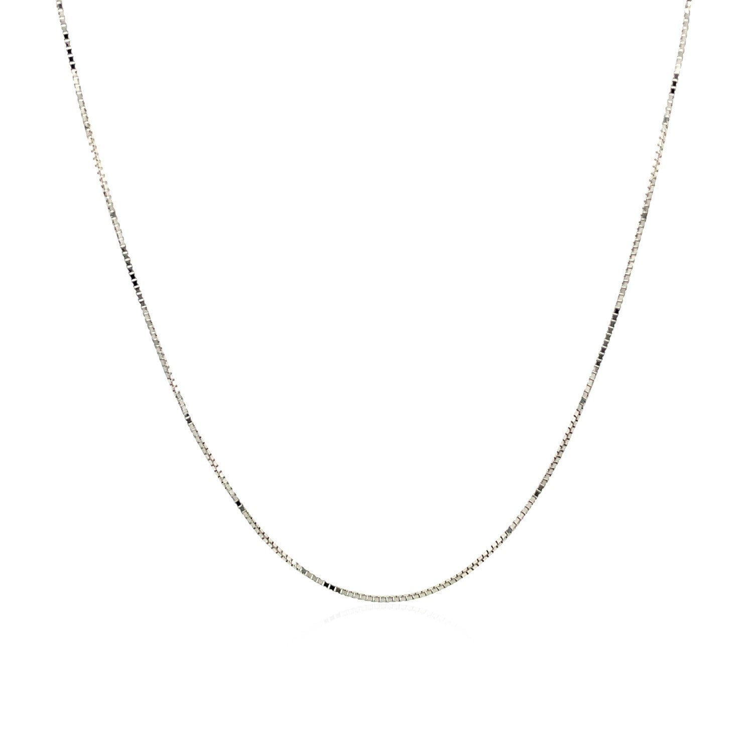 14k White Gold Classic Box Chain 0.6mm Bids.com