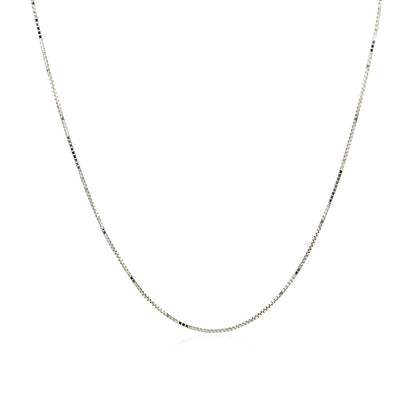 14k White Gold Classic Box Chain 0.6mm Bids.com
