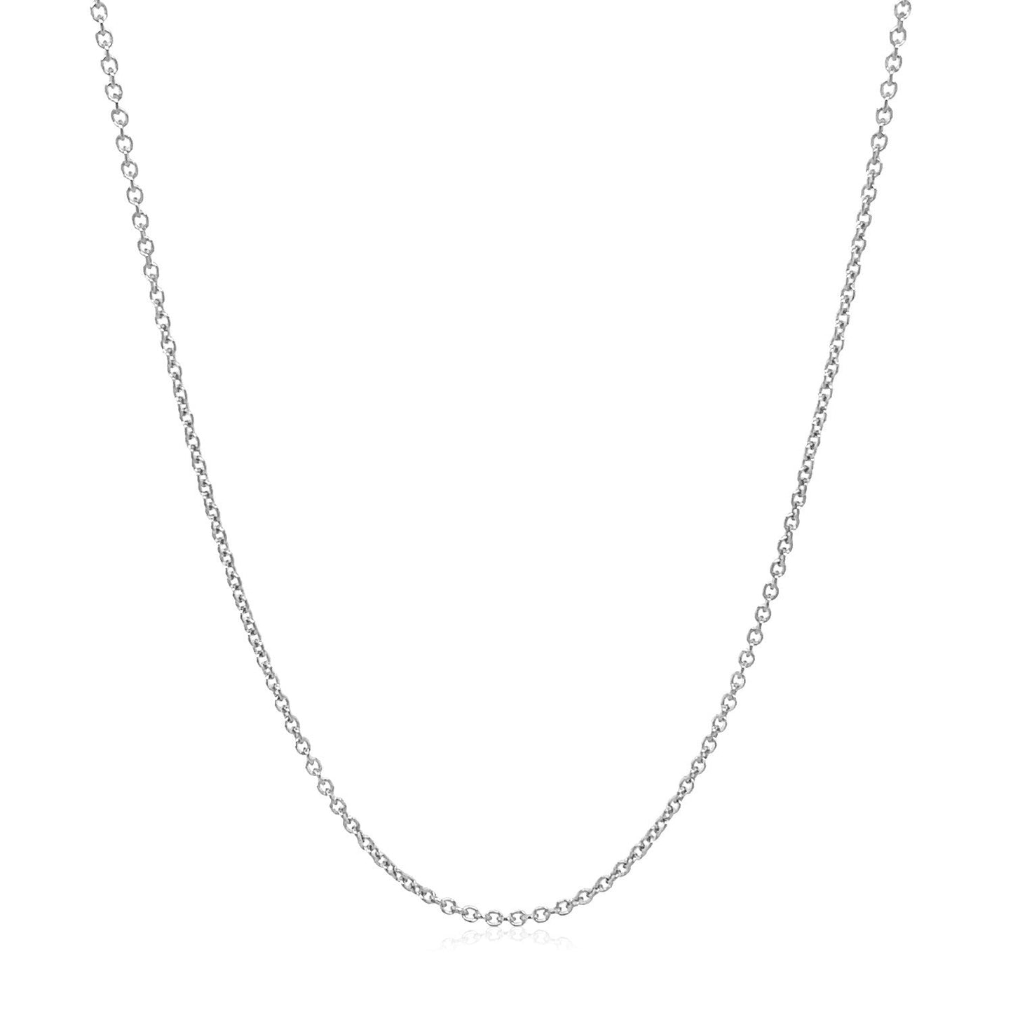 14k White Gold Round Cable Link Chain 1.2mm Bids.com