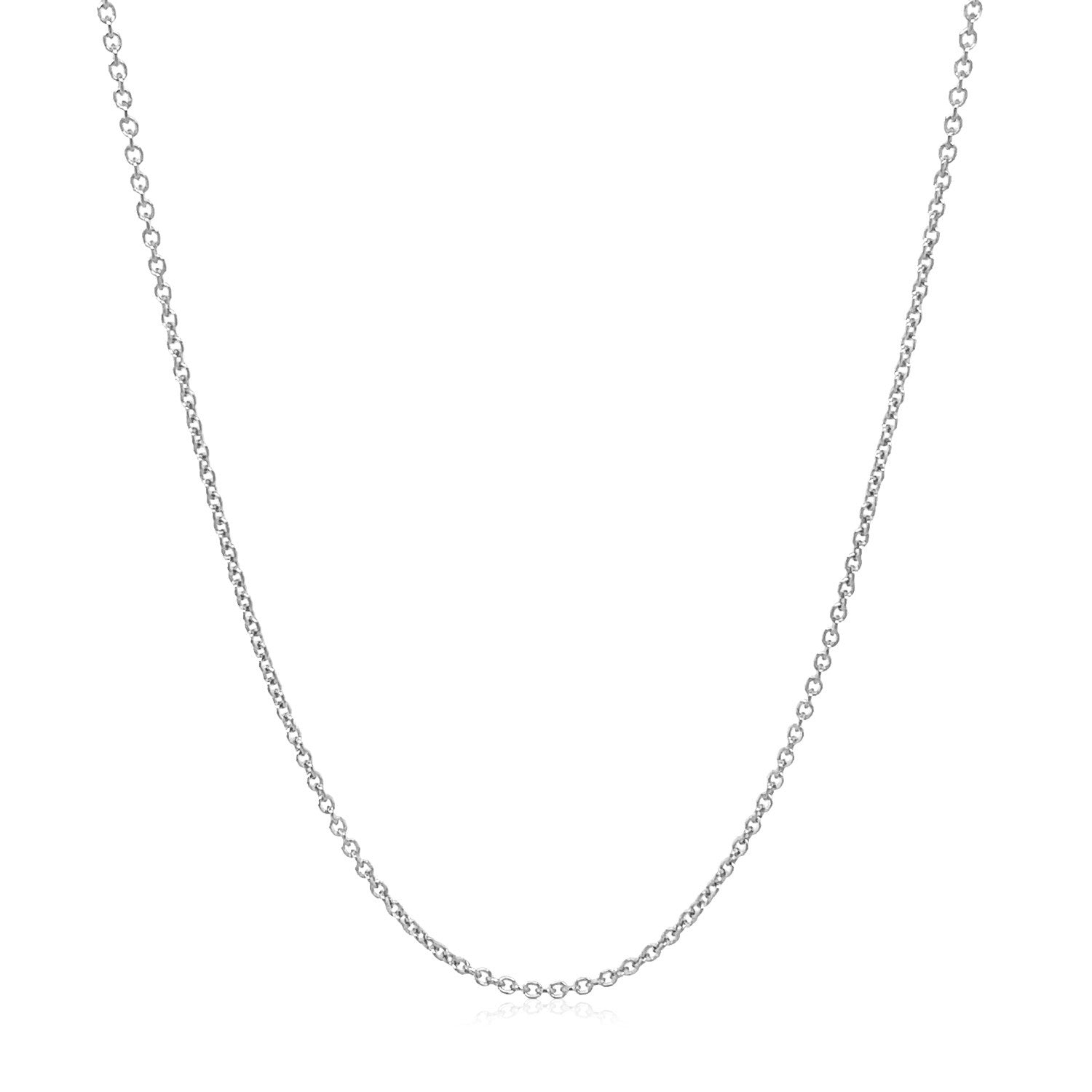 14k White Gold Round Cable Link Chain 1.2mm Bids.com