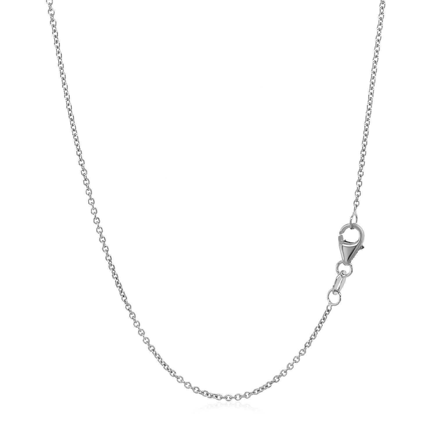 14k White Gold Round Cable Link Chain 1.2mm Bids.com