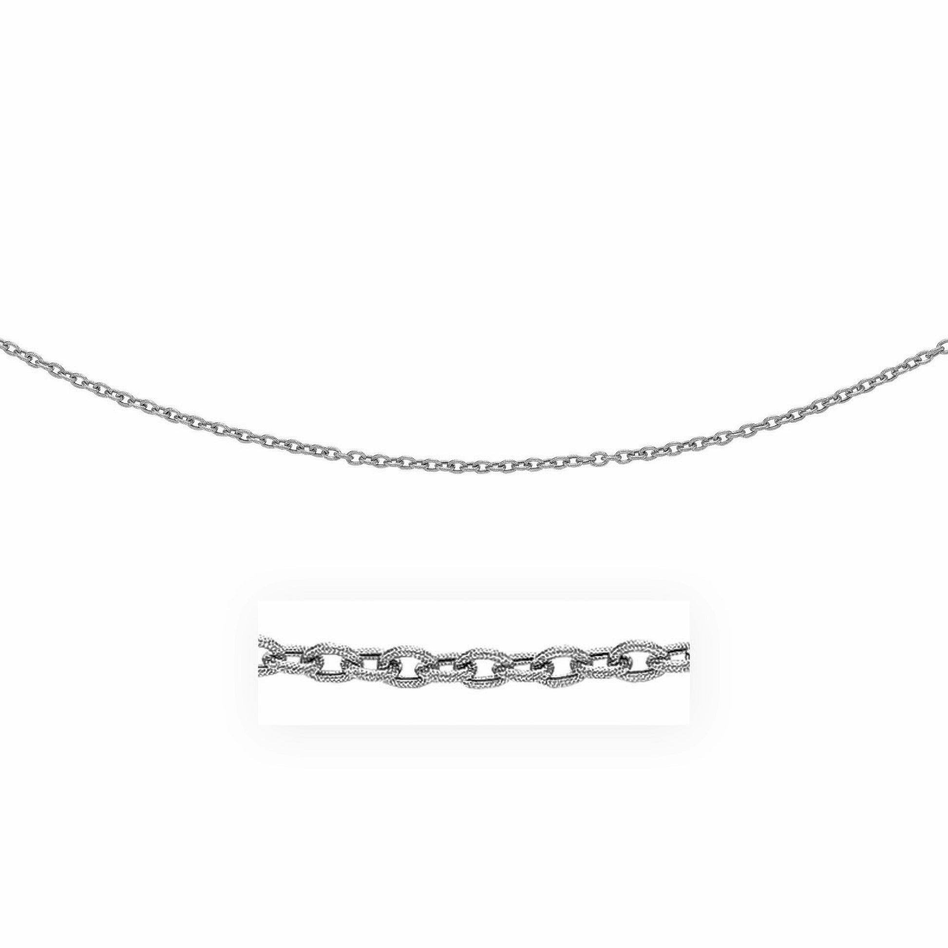 3.5mm 14k White Gold Pendant Chain with Textured Links Bids.com
