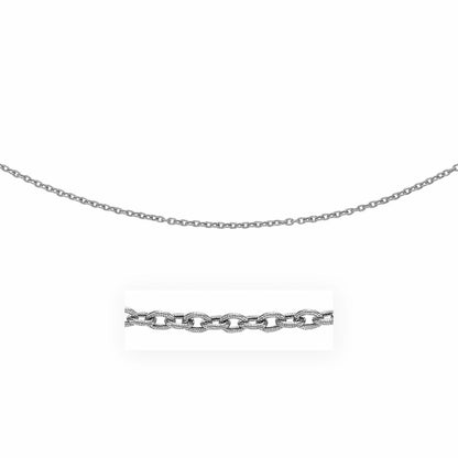 3.5mm 14k White Gold Pendant Chain with Textured Links Bids.com