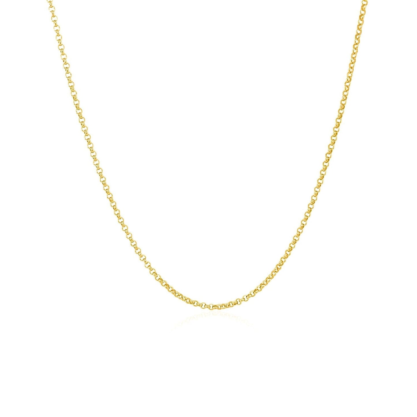 14k Yellow Gold Diamond Cut Rolo Chain 1.1mm Bids.com