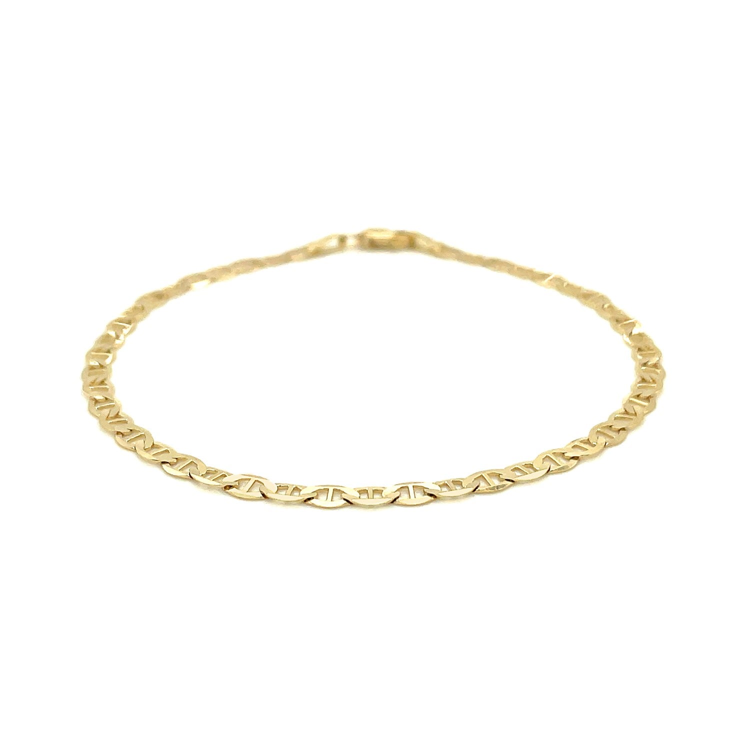 3.2mm 14k Yellow Gold Mariner Link Anklet Bids.com