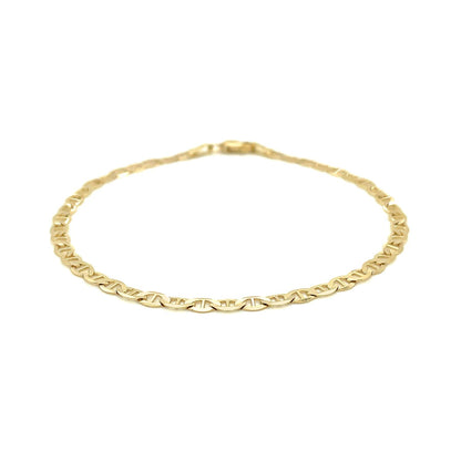 3.2mm 14k Yellow Gold Mariner Link Anklet Bids.com