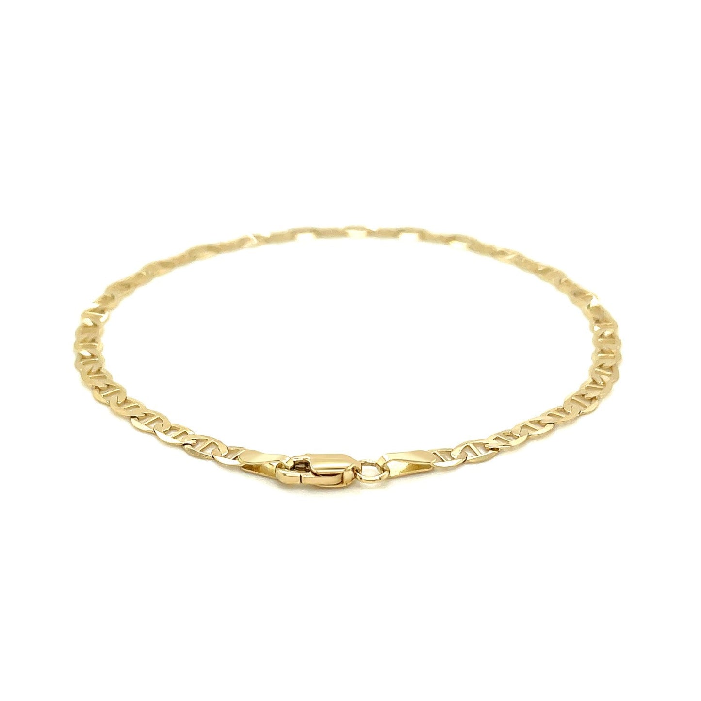 3.2mm 14k Yellow Gold Mariner Link Anklet Bids.com