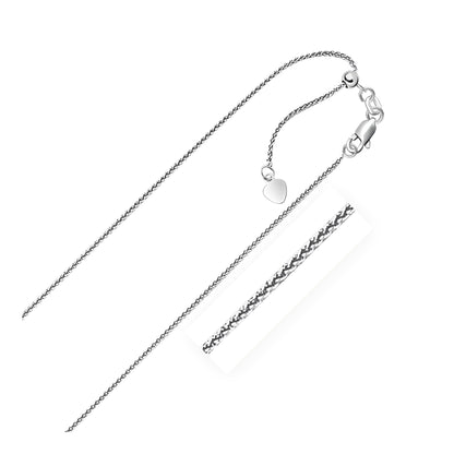 14k White Gold Adjustable Wheat Chain 1.0mm Bids.com