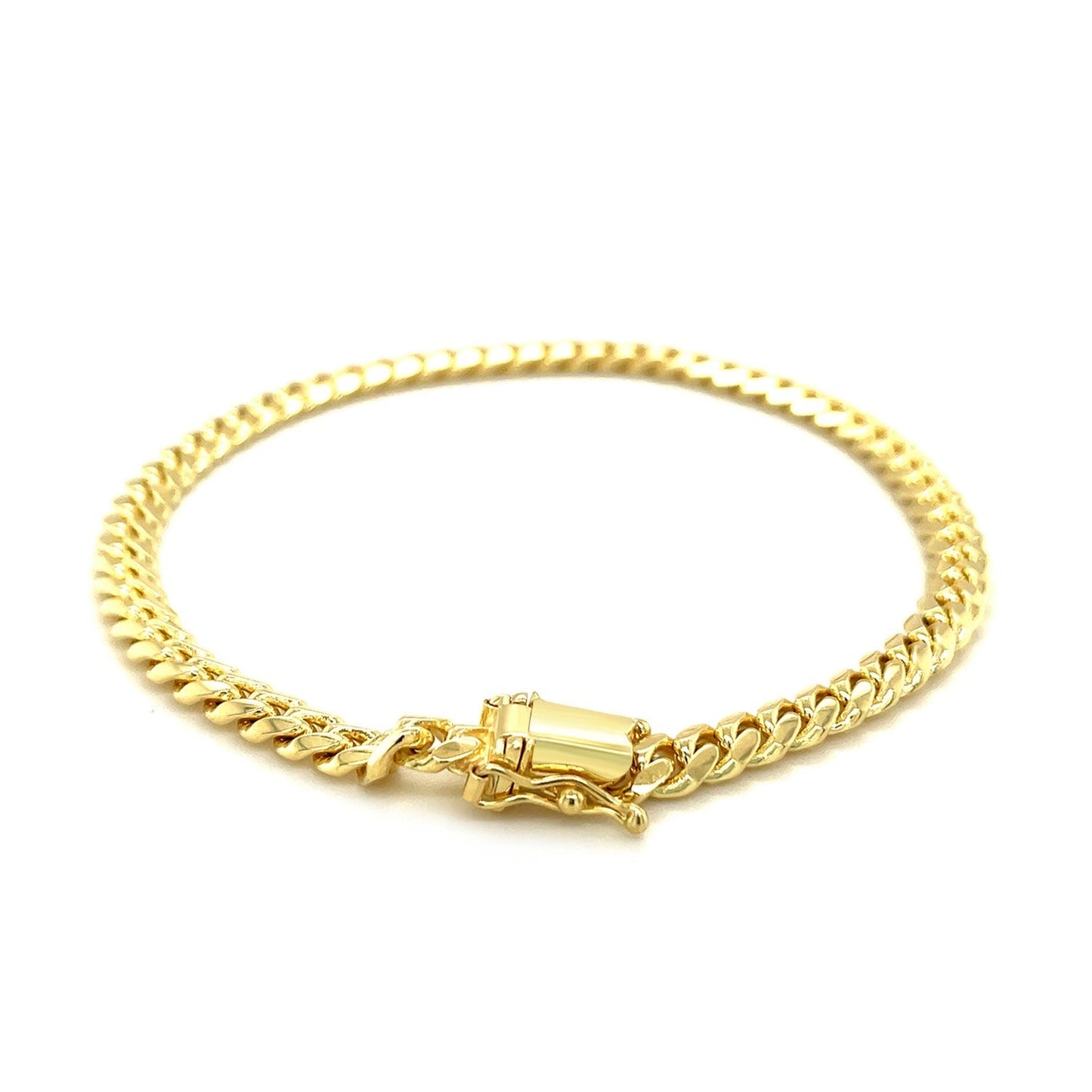 5.0mm 14k Yellow Gold Classic Miami Cuban Solid Bracelet Bids.com
