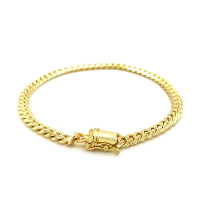 5.0mm 14k Yellow Gold Classic Miami Cuban Solid Bracelet Bids.com