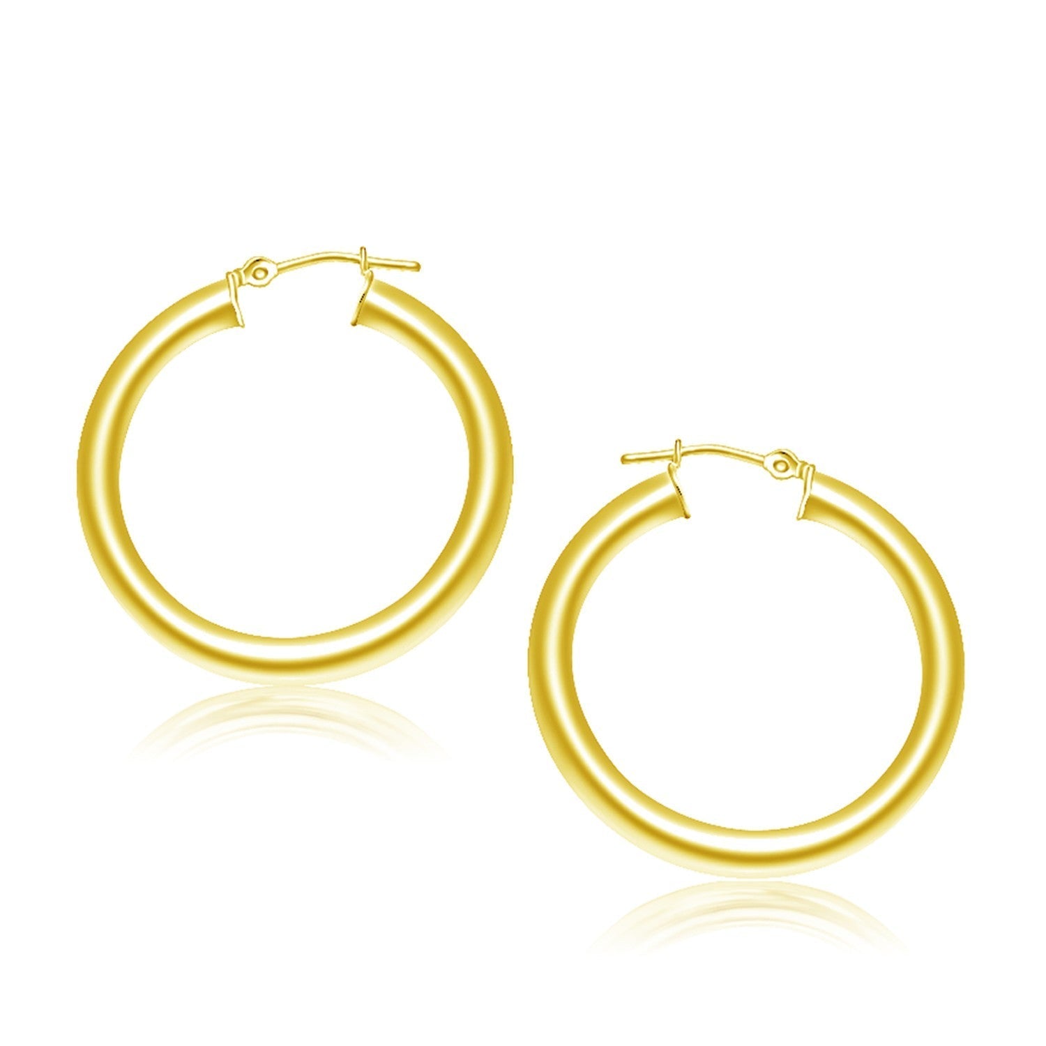 14k Yellow Gold Polished Hoop Earrings (30 mm) Bids.com