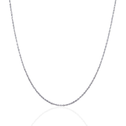 10k White Gold Solid Diamond Cut Rope Chain 1.4mm Bids.com