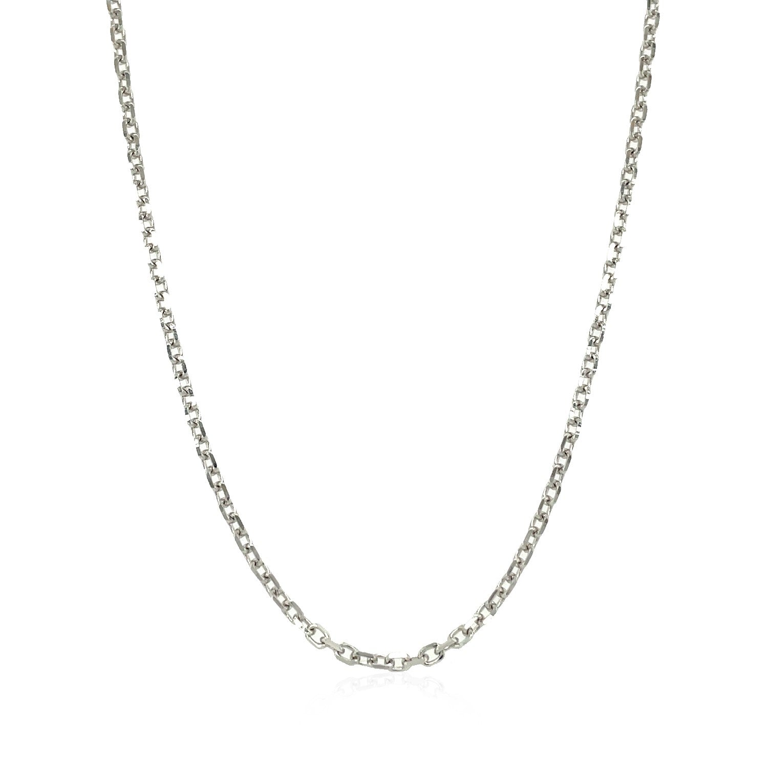 14k White Gold Diamond Cut Cable Link Chain 1.8mm Bids.com