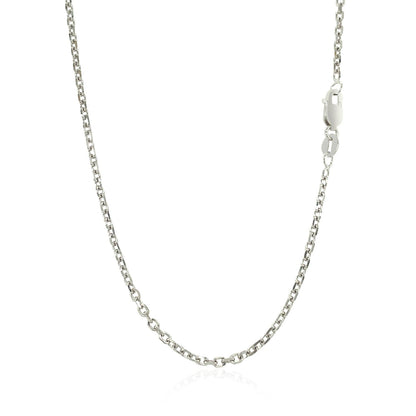14k White Gold Diamond Cut Cable Link Chain 1.8mm Bids.com