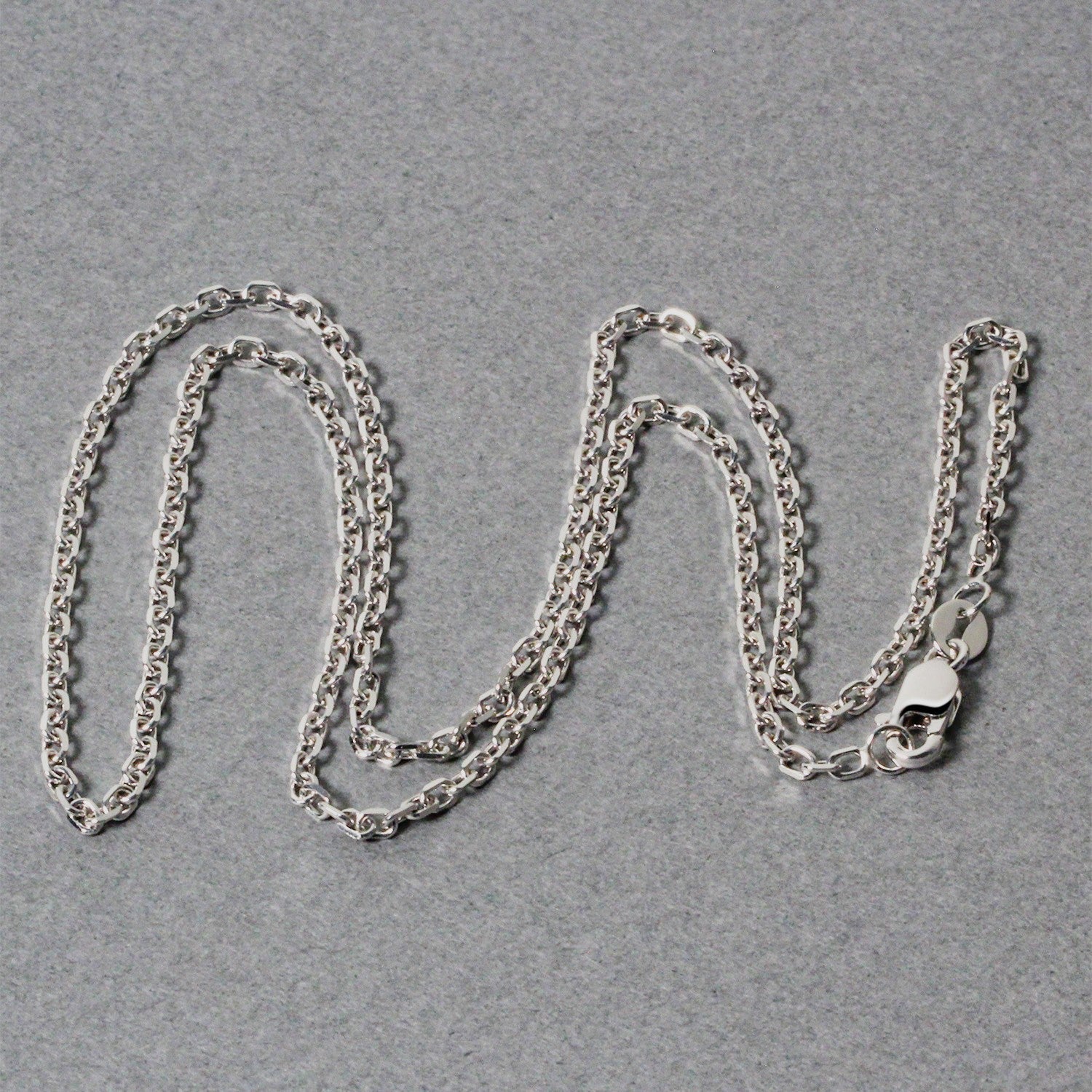 14k White Gold Diamond Cut Cable Link Chain 1.8mm Bids.com