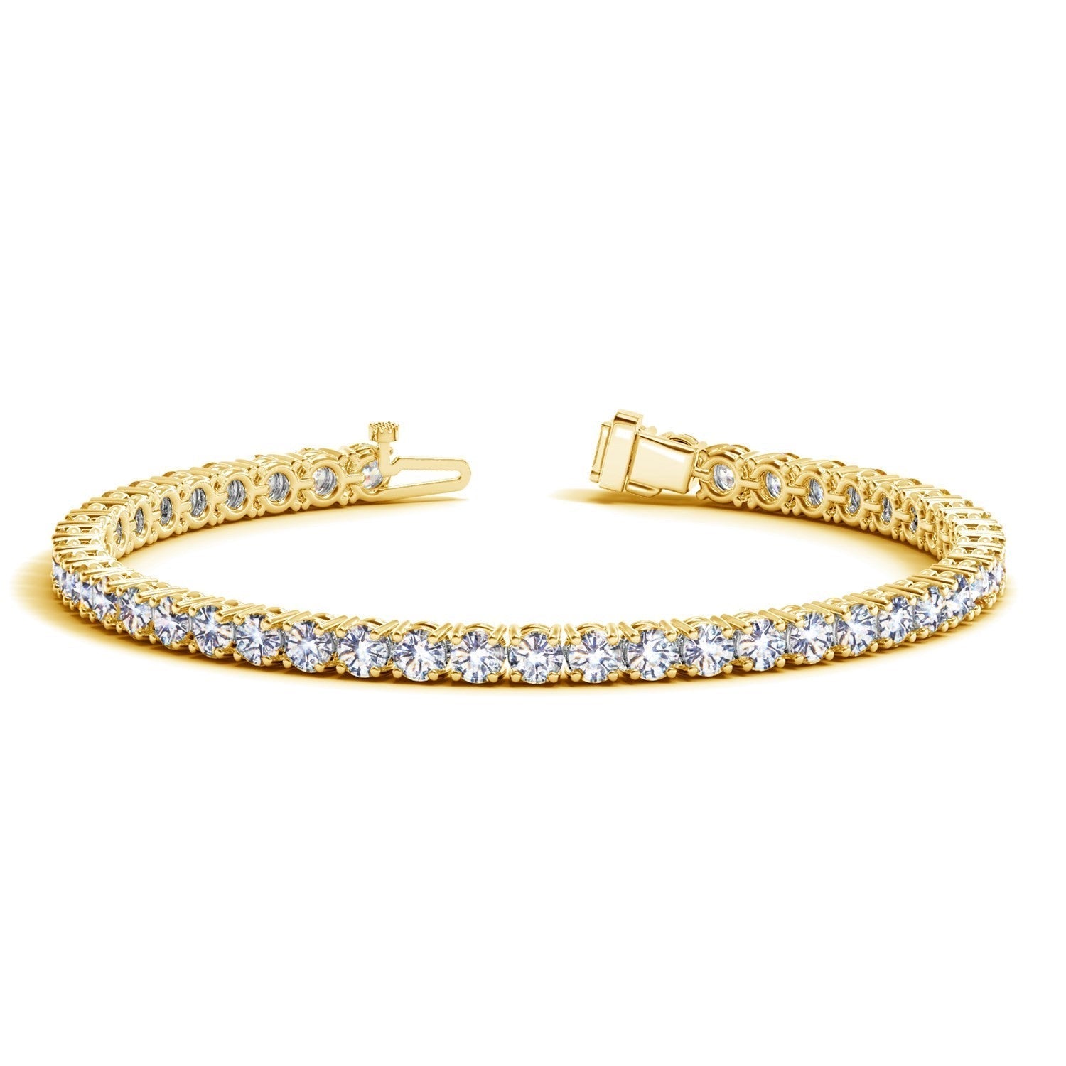 Lab Grown Round Diamond Tennis Bracelet in 14k Yellow Gold (10 cctw F/G  VS2/SI1) Bids.com