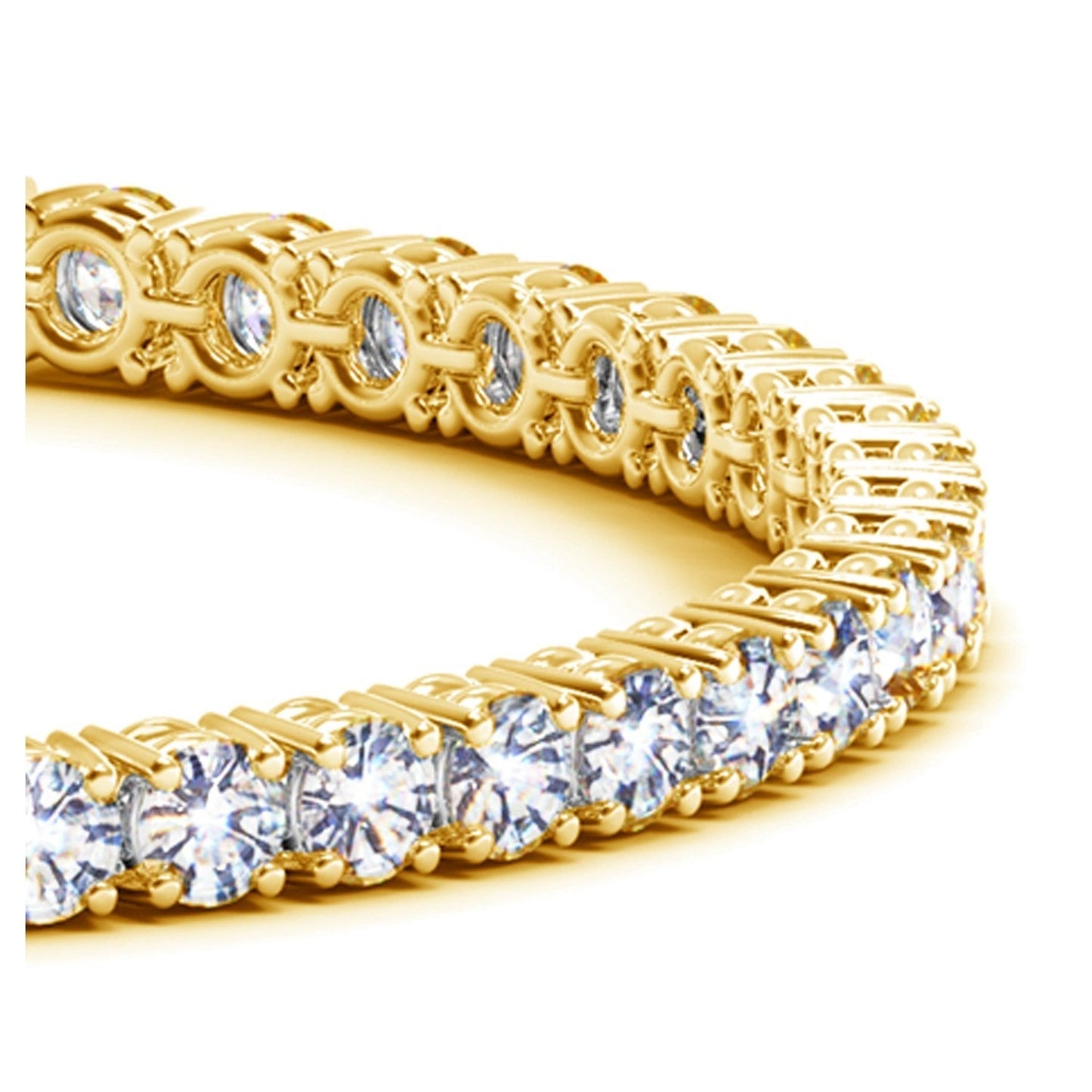Lab Grown Round Diamond Tennis Bracelet in 14k Yellow Gold (10 cctw F/G  VS2/SI1) Bids.com
