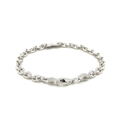 Sterling Silver Rhodium Plated Chain Bracelet with a Flat Heart Station Bids.com